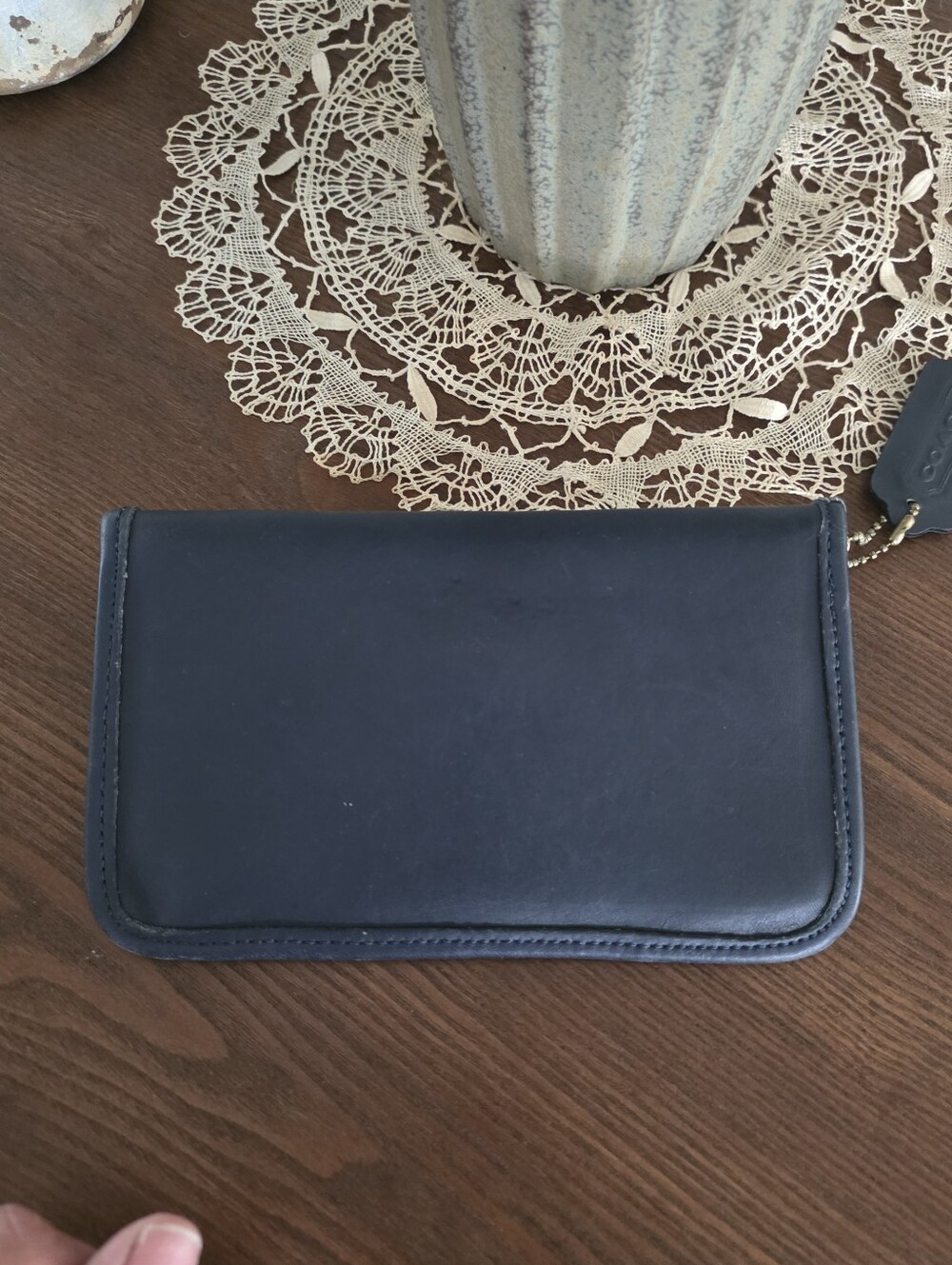 Vintage Coach Blue Leather Turnlock Wallet, EUC - Picture 9 of 12